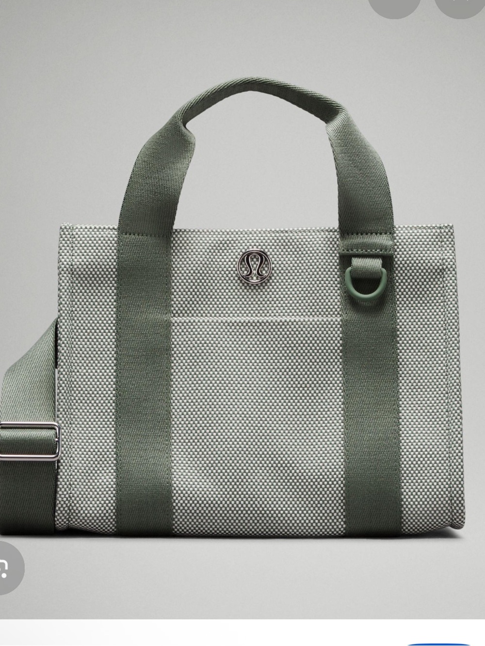 lululemon Two-Tone Canvas Mini Tote Bag 4.5L Green Like New